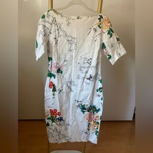 Floral Print White Dress